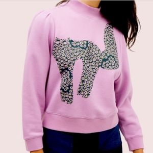 New Kate Spade Cat Garden Flair Flora Limited ED Sweatshirt Pullover Valentine